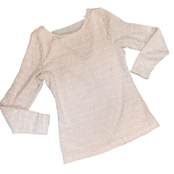 (6 for $25)Jennifer Lopez Long Sleeve Textured Blouse with Back Cut out Medium - Picture 7 of 7